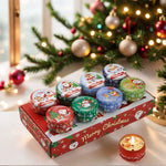 Christmas gift Aussie Christmas Scented Candle Set – 8 - Piece Tin Candles with Festive Scents & Designs for Holiday Cheer