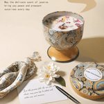 Christmas gift Aussie Scented Candle Set - 4 Fragrances (Rose, Jasmine, Lemon, Lavender) in Artistic Tins for Home Ambiance & Gifting