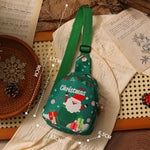 Christmas gifts Aussie Christmas Sling Bag - Santa - Themed, Adjustable & Compact for Festive Gifting & Styling(red)