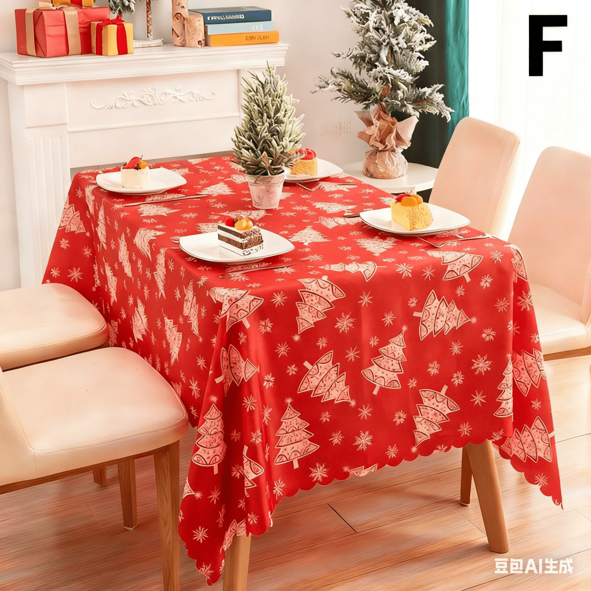 Christmas gift Christmas Tablecloth - Festive 180x150cm Table Cover for Holiday Dining & Home Decor（B）