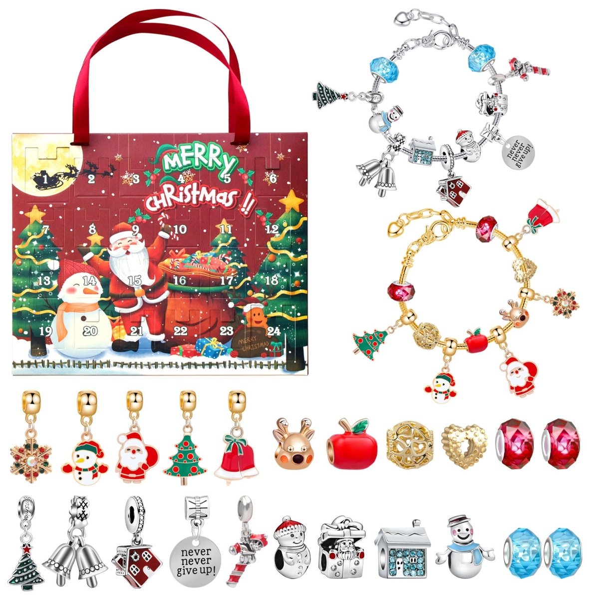 Christmas DIY Jewelry & Craft Advent Calendar(M - 10,20*21*1.8cm)