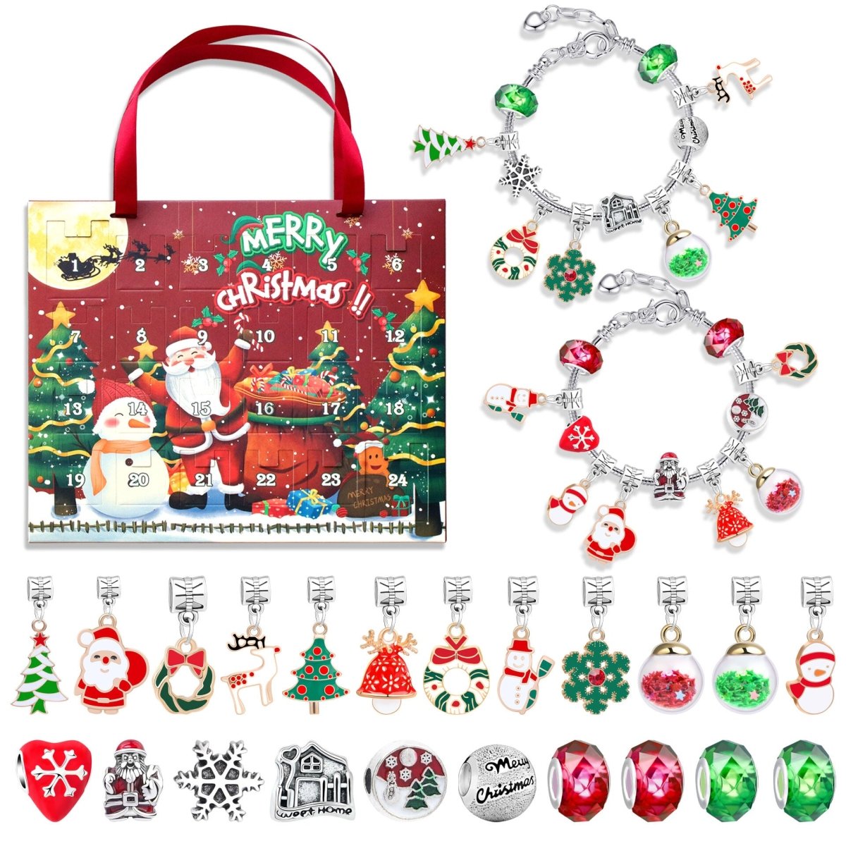 Christmas DIY Jewelry & Craft Advent Calendar(M - 12,25*21*1.8)