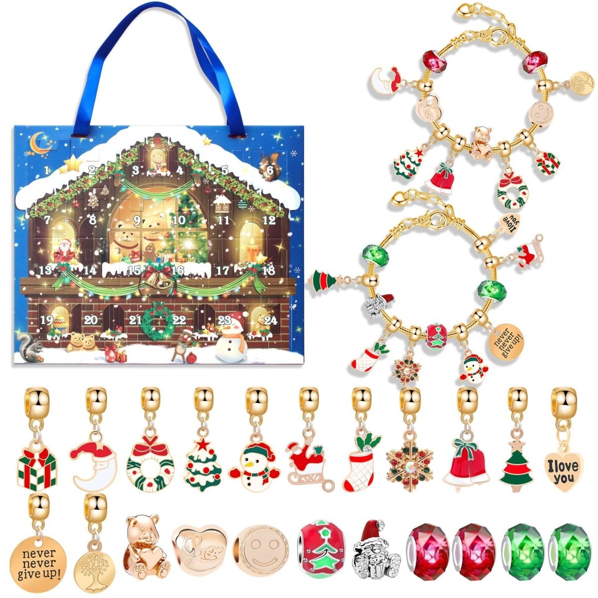 Christmas DIY Jewelry & Craft Advent Calendar(M - 13,25*21*1.8)