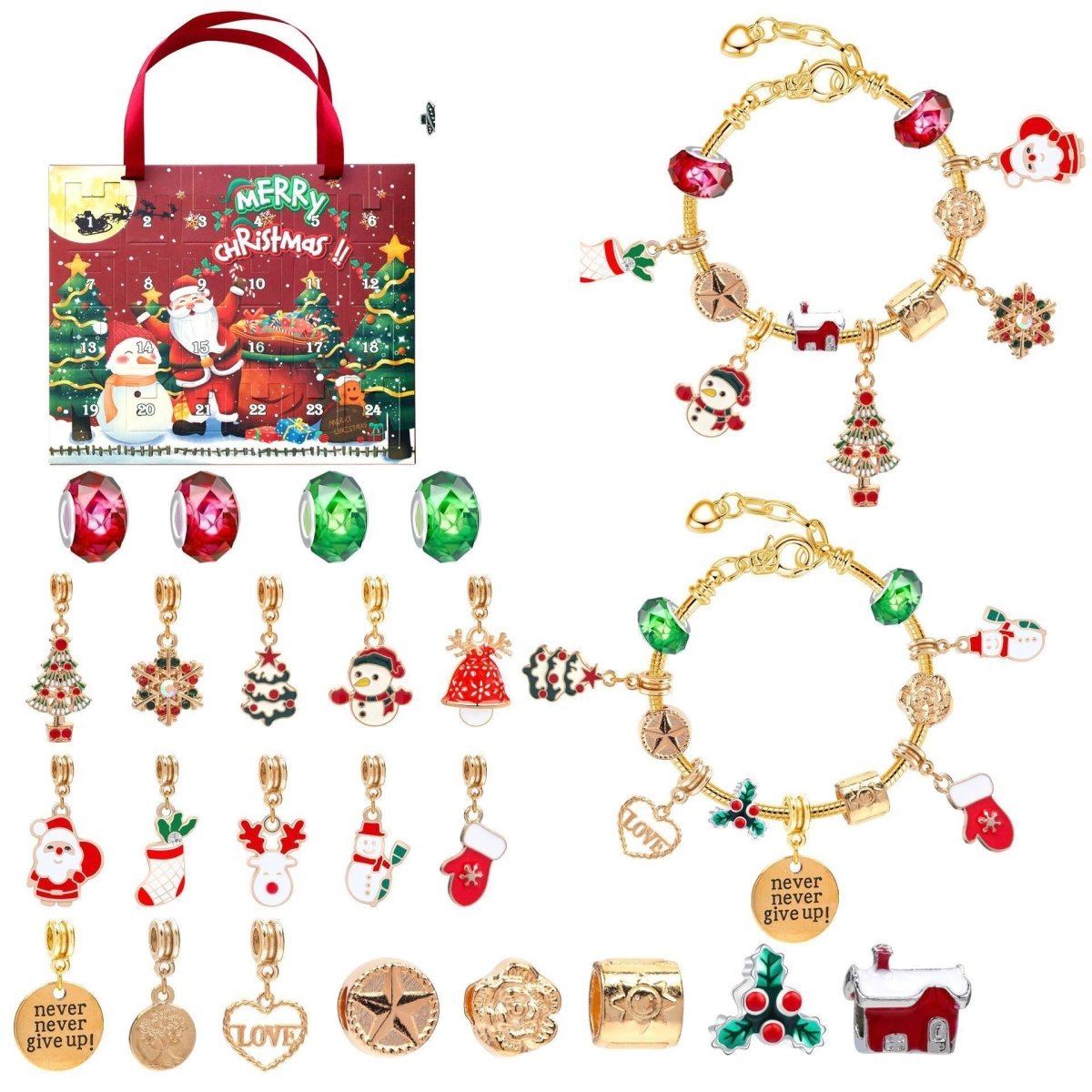 Christmas DIY Jewelry & Craft Advent Calendar(M - 14ST,20*17*1.1)