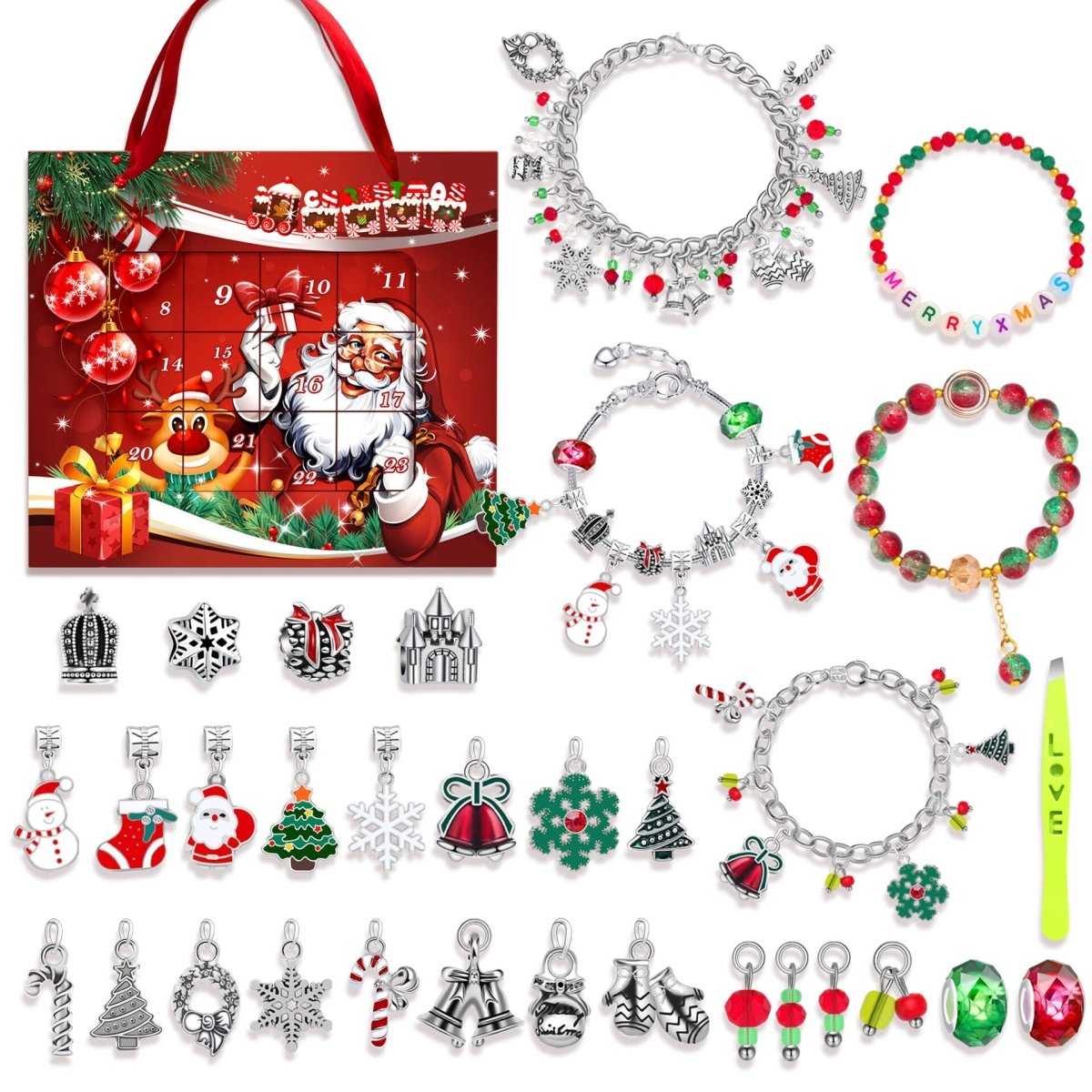 Christmas DIY Jewelry & Craft Advent Calendar(M - 22,22*20*2cm)