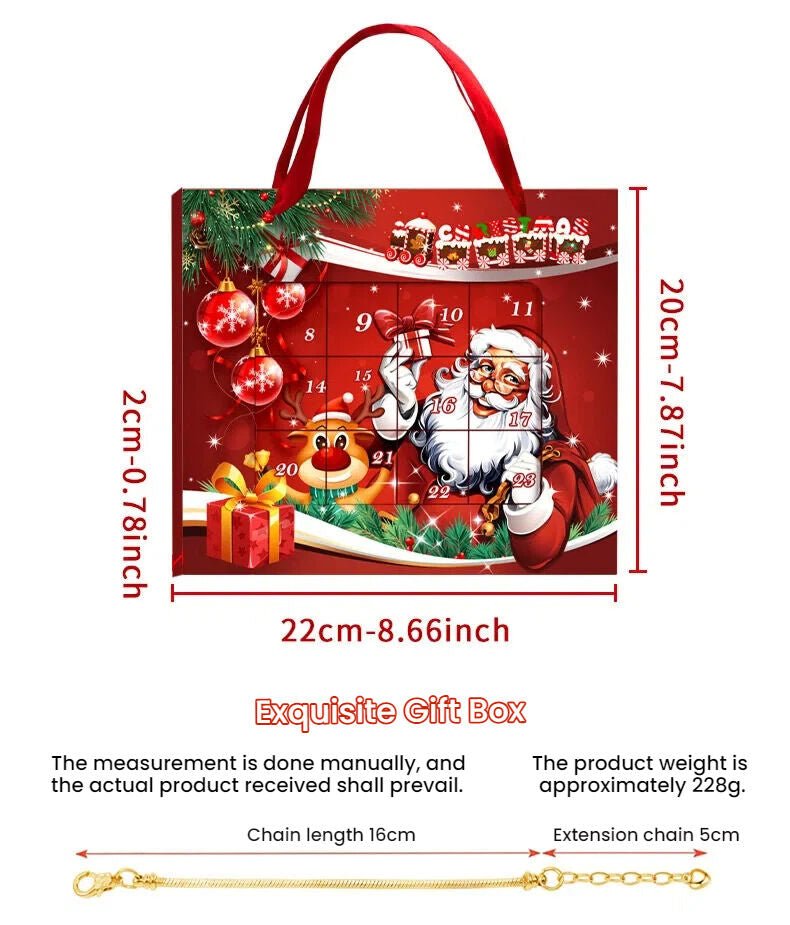 Christmas DIY Jewelry & Craft Advent Calendar(M - 22,22*20*2cm)