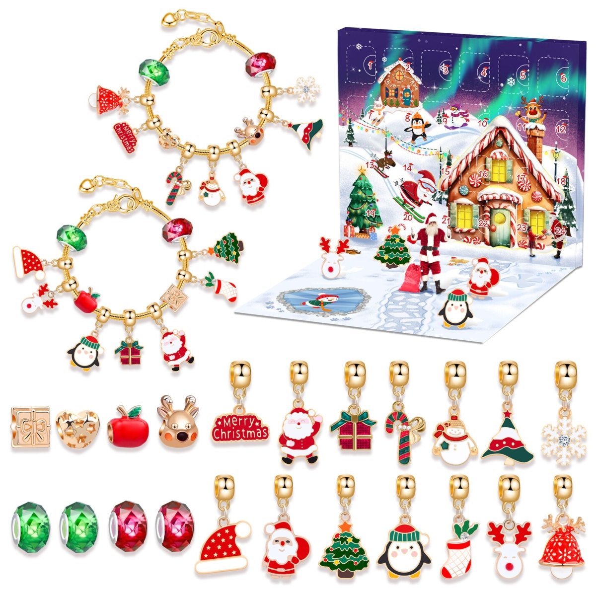 Christmas DIY Jewelry & Craft Advent Calendar(M - 23,20*17*1.3cm)