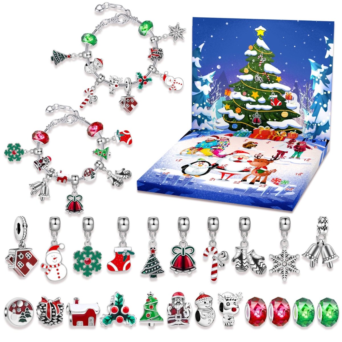 Christmas DIY Jewelry & Craft Advent Calendar(M - 24,20*17*1.3cm)