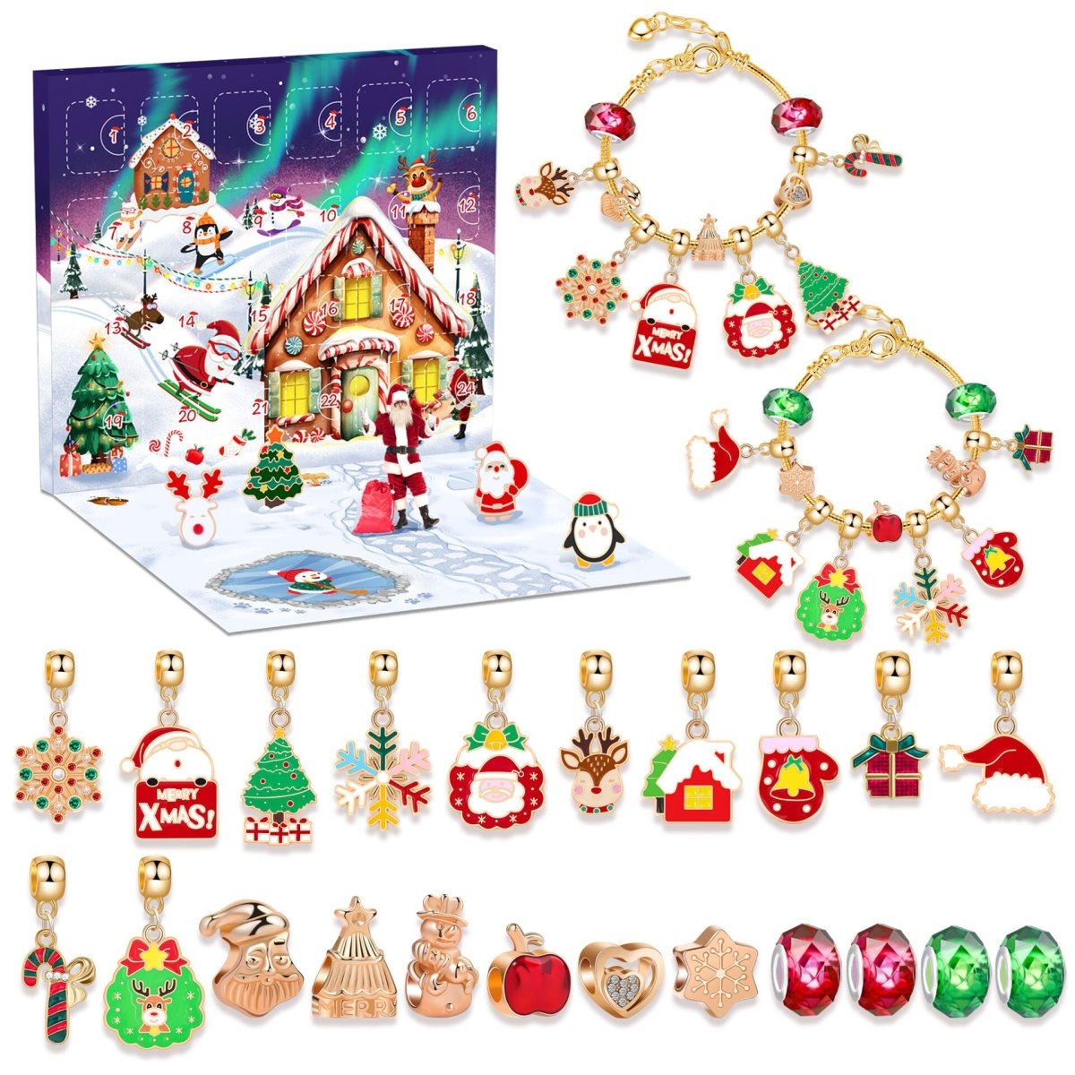 Christmas DIY Jewelry & Craft Advent Calendar(M - 26,20*17*1.3cm)