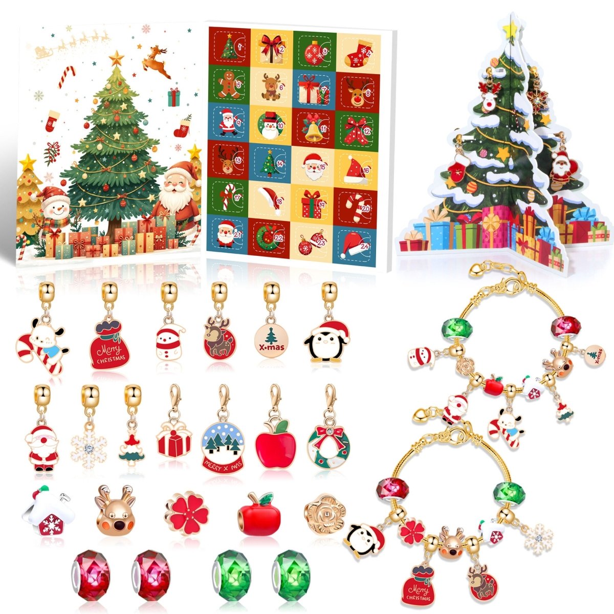 Christmas DIY Jewelry & Craft Advent Calendar(M - 29,20*17*1.3cm)