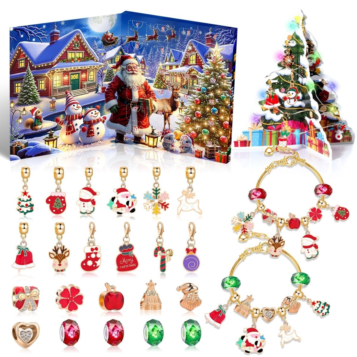 Christmas DIY Jewelry & Craft Advent Calendar(M - 30,20*17*1.3cm)