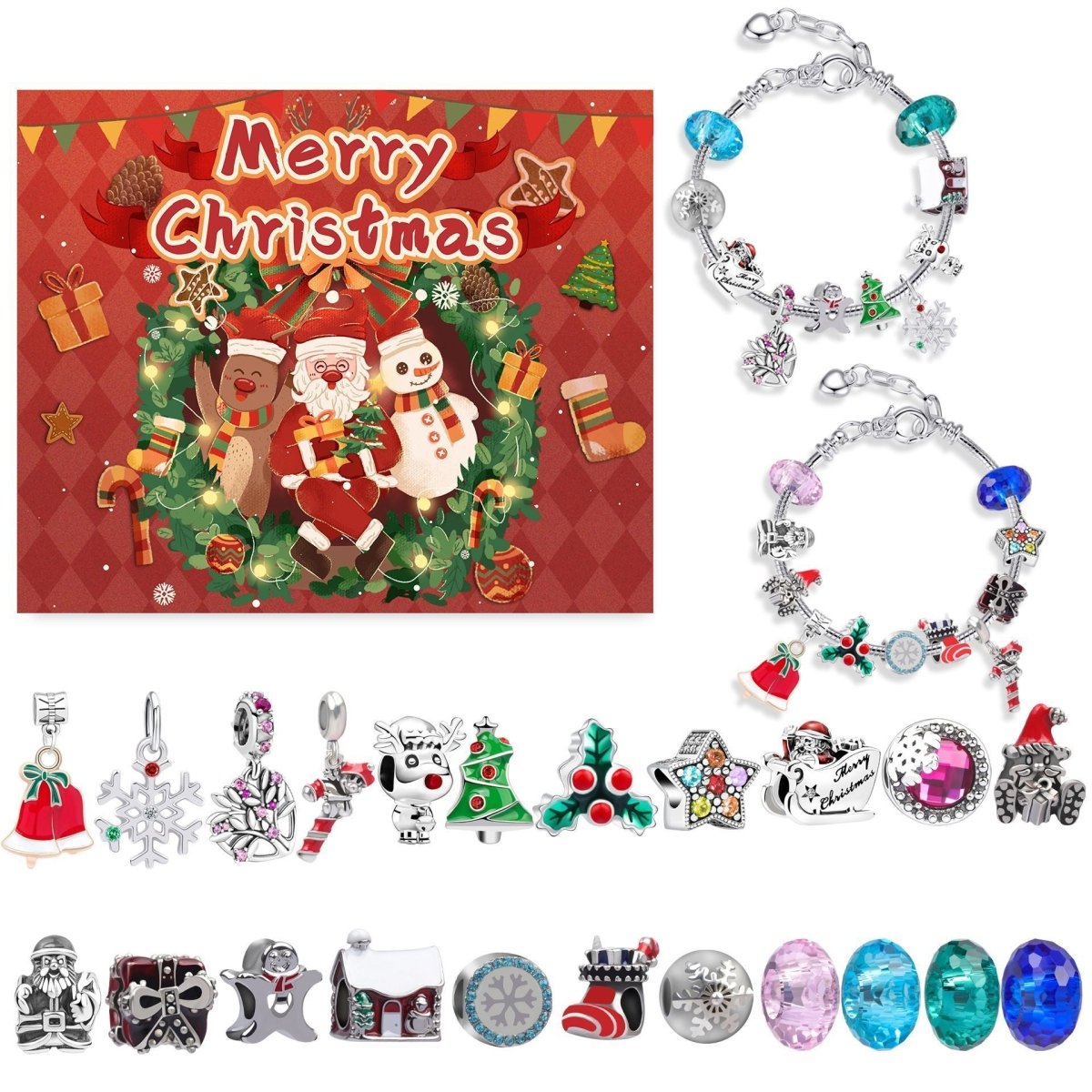 Christmas DIY Jewelry & Craft Advent Calendar(Christmas reindeer,20*17*1.1)