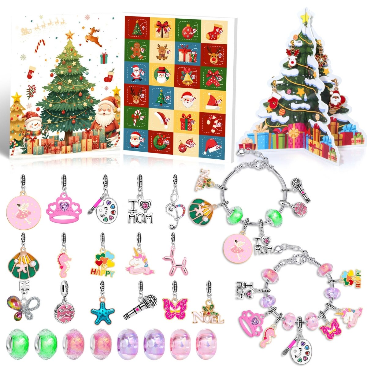 Christmas DIY Jewelry & Craft Advent Calendar( YD - 05&upgraded version,20*17*1.3cm)