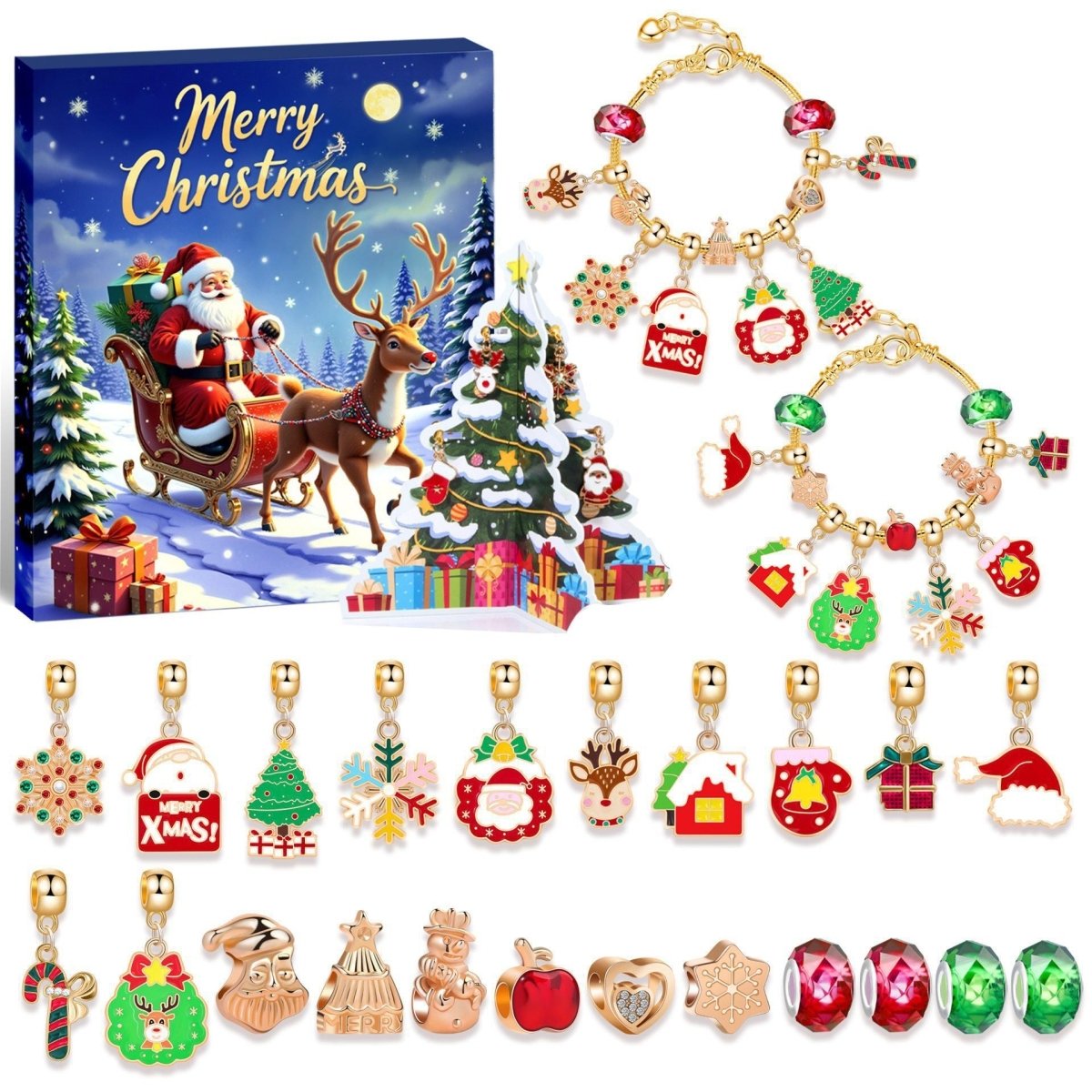 Christmas DIY Jewelry & Craft Advent Calendar( YD - 08,20*17*1.3cm)