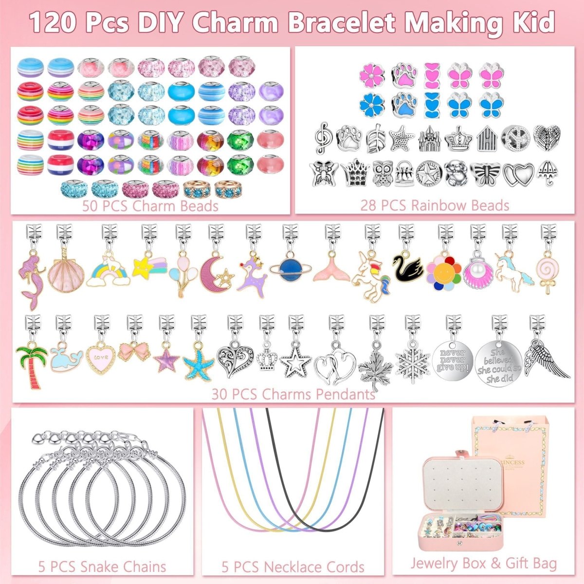 Christmas DIY Jewelry & Craft Advent Calendar(YD - 120pcs,16*11*5)