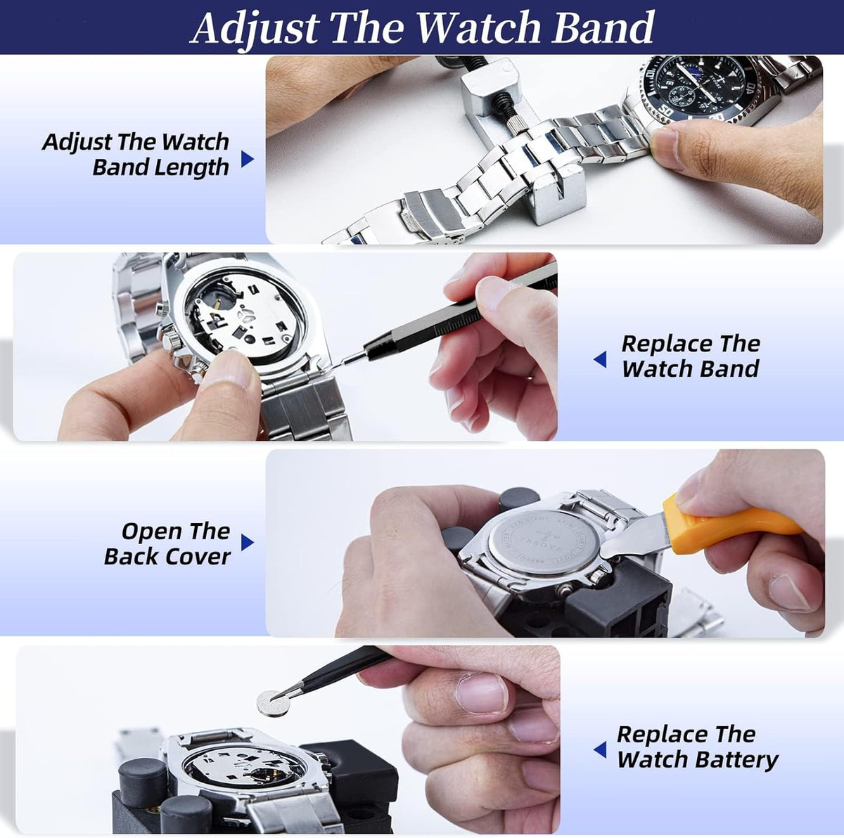 Watch Repair Kit and Watch Press Tool Set