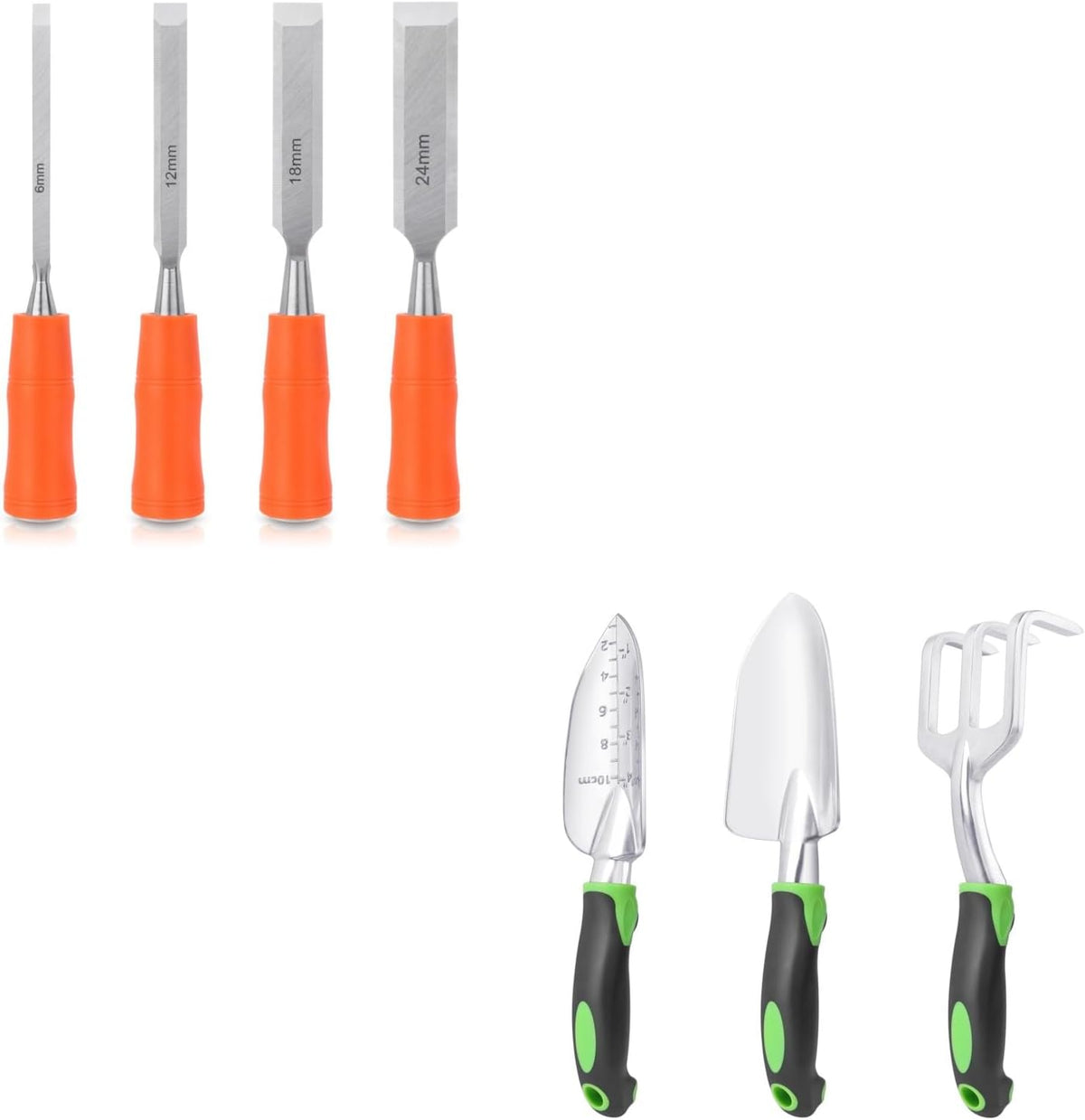 4 Piece Wood Chisel Sets Woodworking Tools Set, Wood Chisels + Garden Tools Set, 3 Pack Heavy Duty Gardening Tools Set Include Garden Shovel,