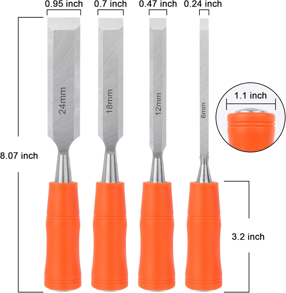 4 Piece Wood Chisel Sets Woodworking Tools Set, Wood Chisels + Garden Tools Set, 3 Pack Heavy Duty Gardening Tools Set Include Garden Shovel,