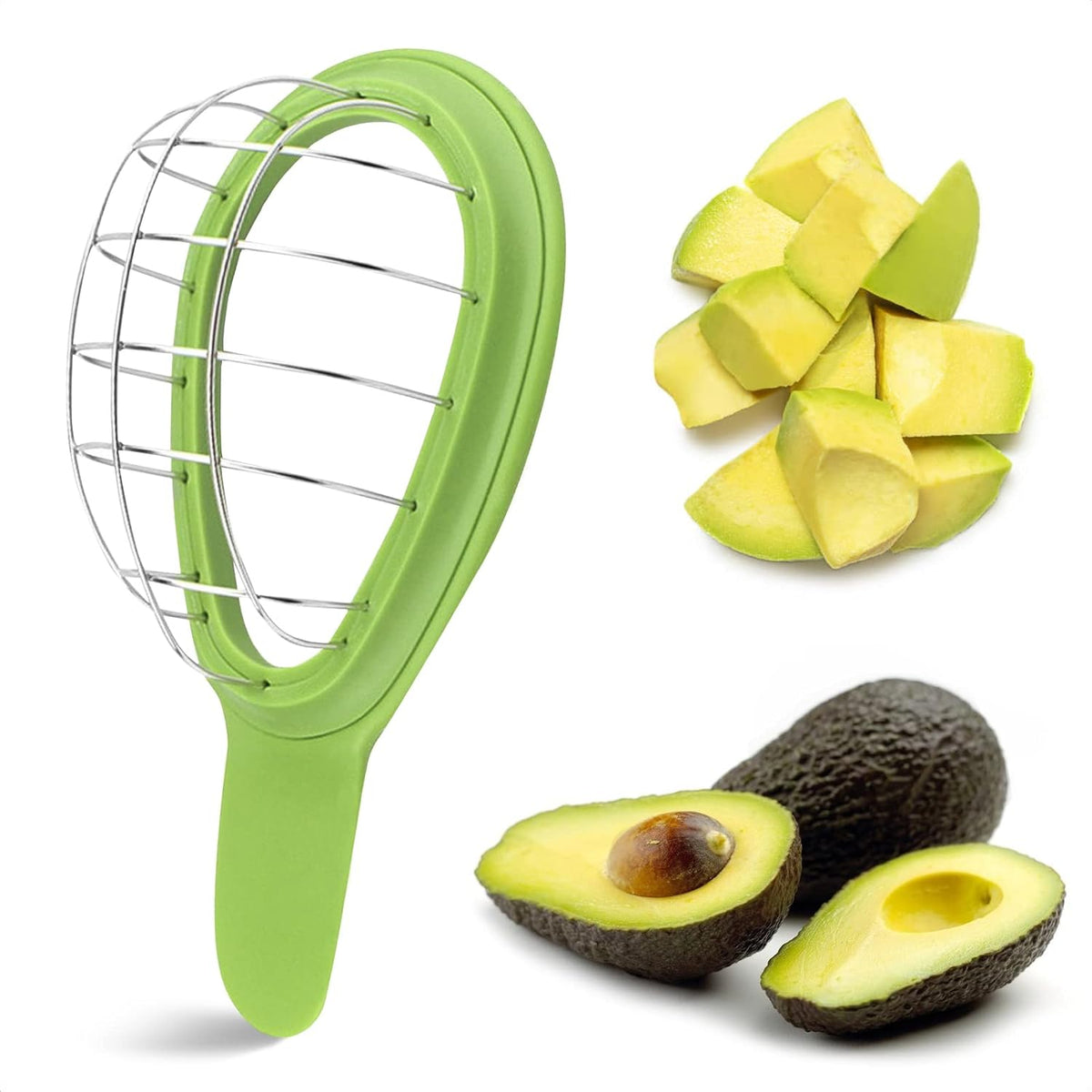 Avocado splitting tool - Stainless steel, dishwasher safe, portable fruit tool - For splitting avocados, kiwis, avocados and similar fruit