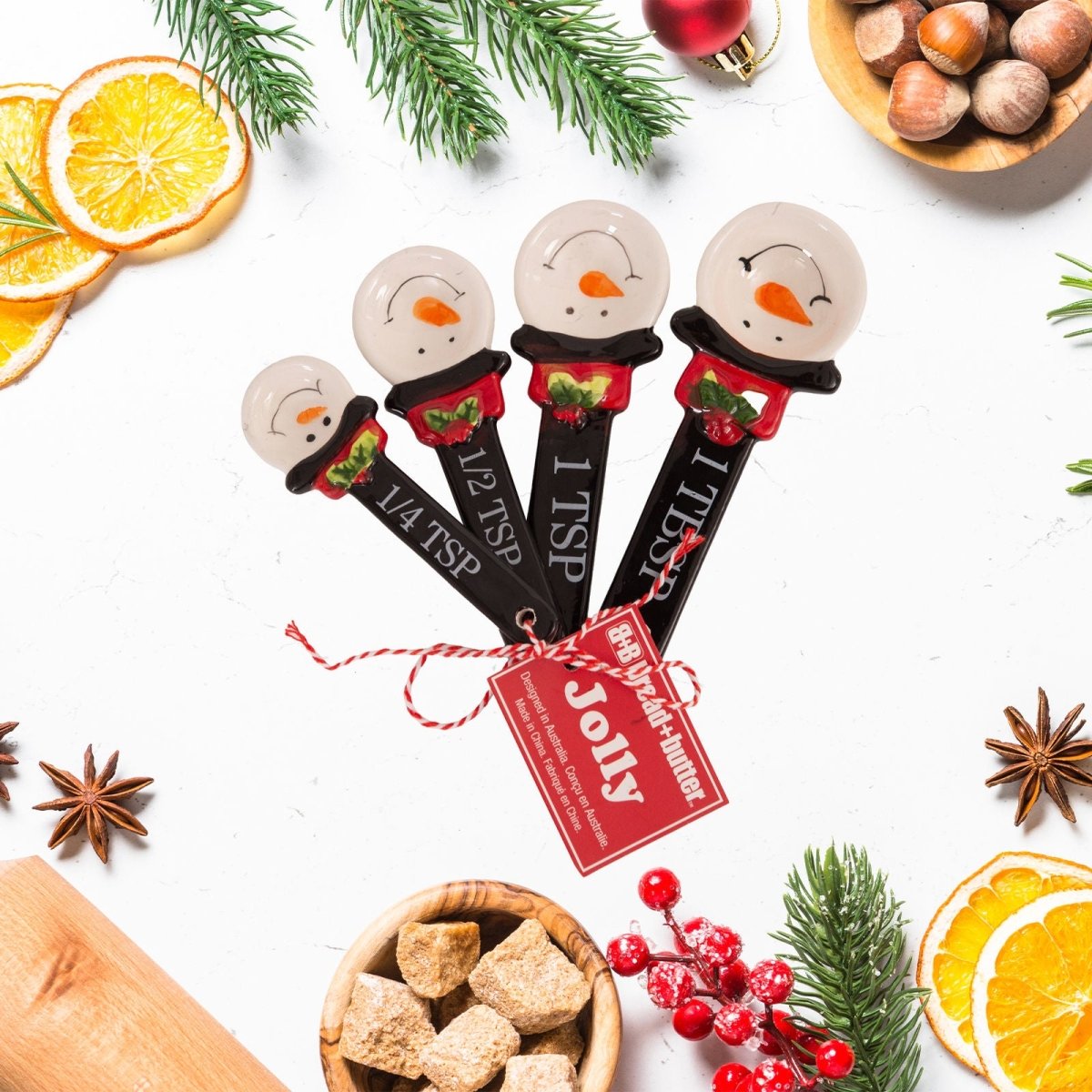 Bread and Butter Snowman Spoons 4 Pack