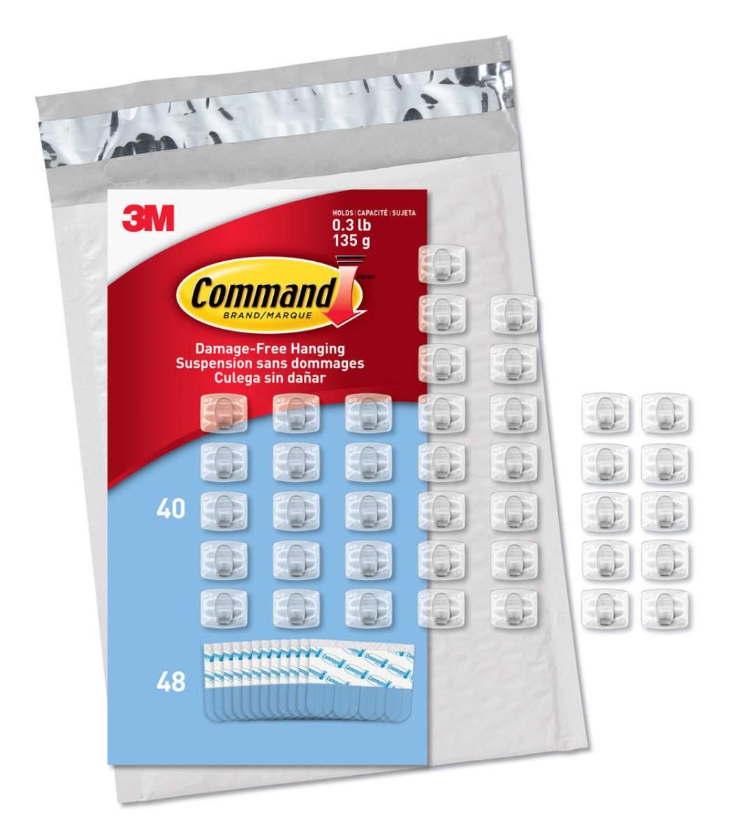 Command CL806 - 45NA Mini Light, 54 Strips (Easy to Open Packaging), 45 Clips, Clear