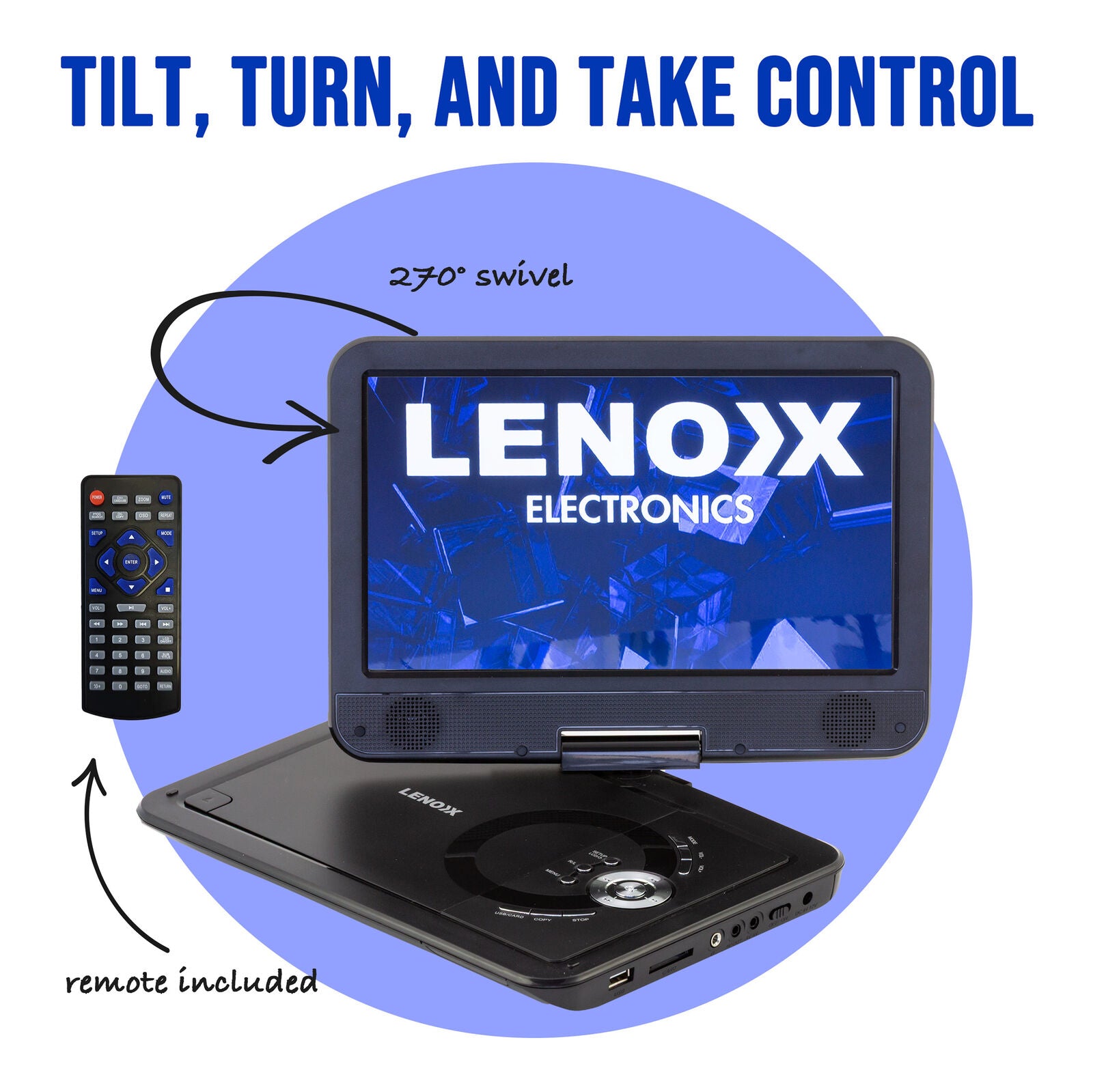 10.1" Portable DVD Player w/ 270 - Degrees Swivel - Screen & Rechargeable - 9324008015028 Toy Chest Australia 6