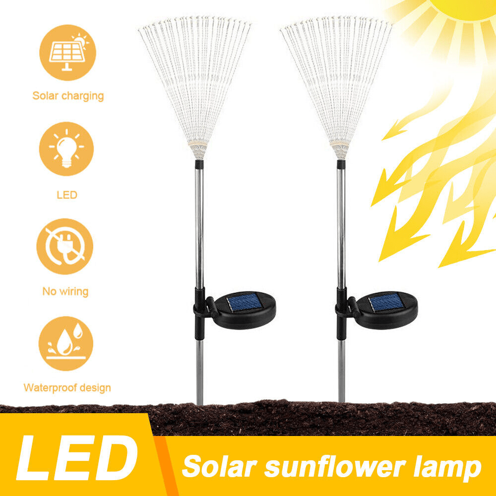 Warm White Fireworks 200 LEDS Fairy String Lights Starburst Solar Xmas Garden Night Lamp Hot NEW