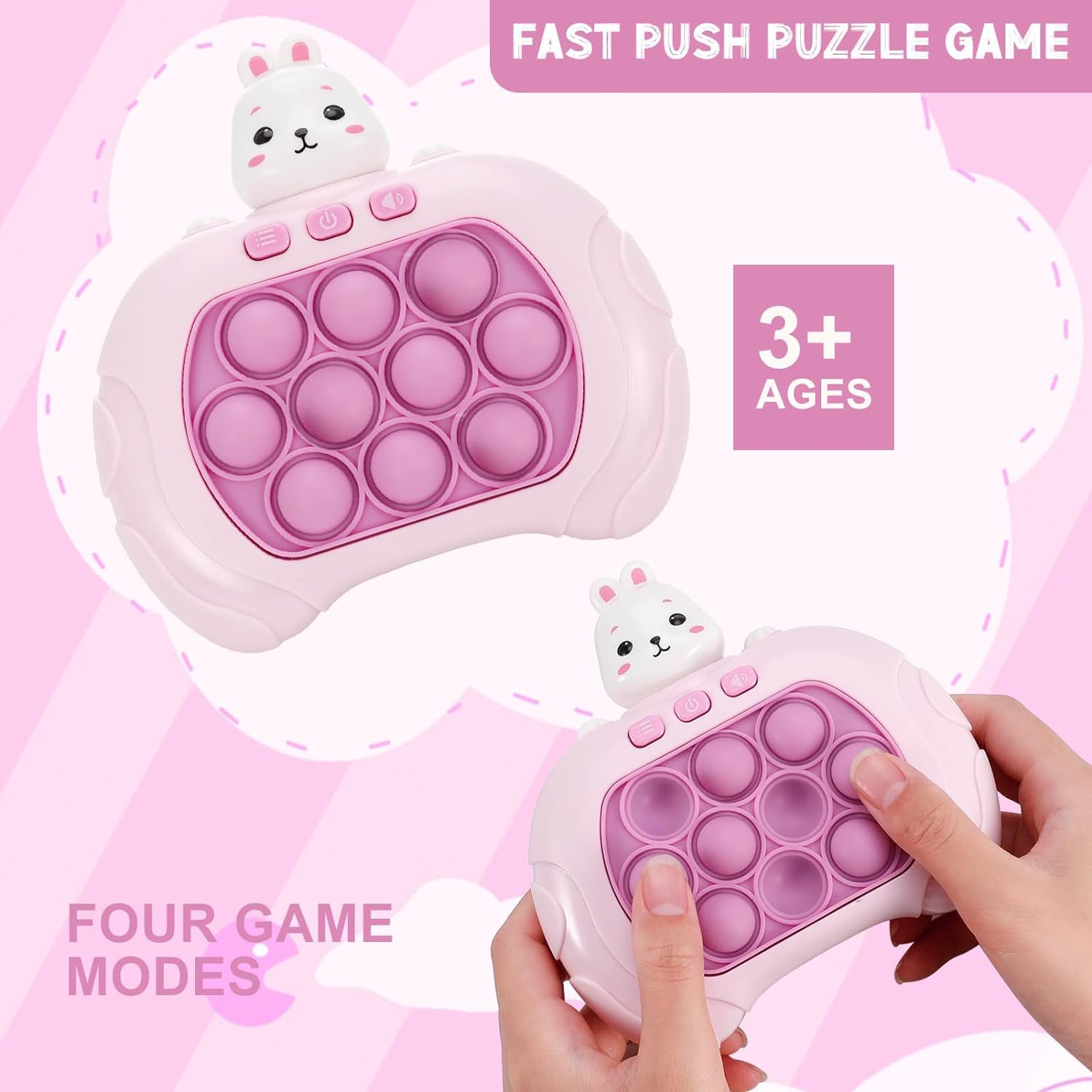3 Types Pop Push it Game Controller Sensory Fidget Toy Electronic Whack Mole pink - 729604214407 Toy Chest Australia 3