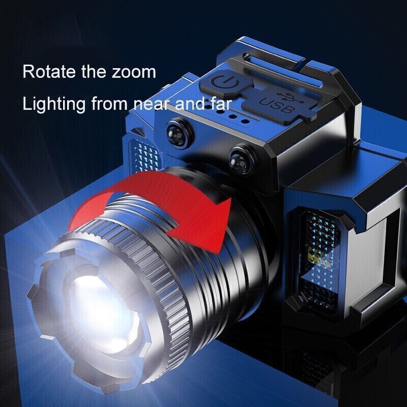 900000LM LED Headlamp Rechargeable Headlight Zoomable Head Torch Lamp Flashlight - 767248957601 Toy Chest Australia 6