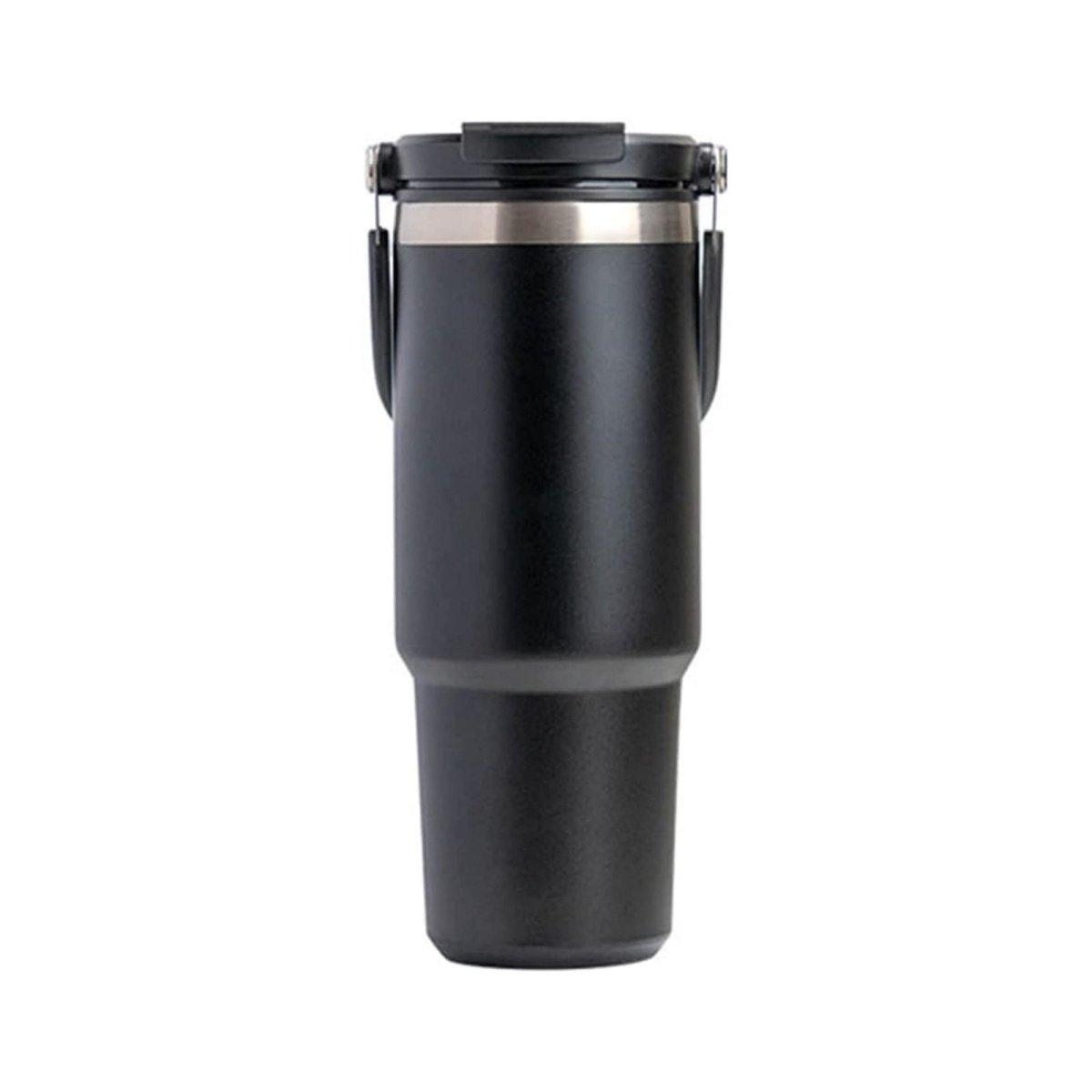 750ML Black Stainless Steel Travel Mug with Leak - proof 2 - in - 1 Straw and Sip Lid, Vacuum Insulated Coffee Mug for Car, Office, Perfect Gifts, Keeps Liquids Hot or Cold