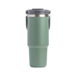 750ML Green Stainless Steel Travel Mug with Leak - proof 2 - in - 1 Straw and Sip Lid, Vacuum Insulated Coffee Mug for Car, Office, Perfect Gifts, Keeps Liquids Hot or Cold