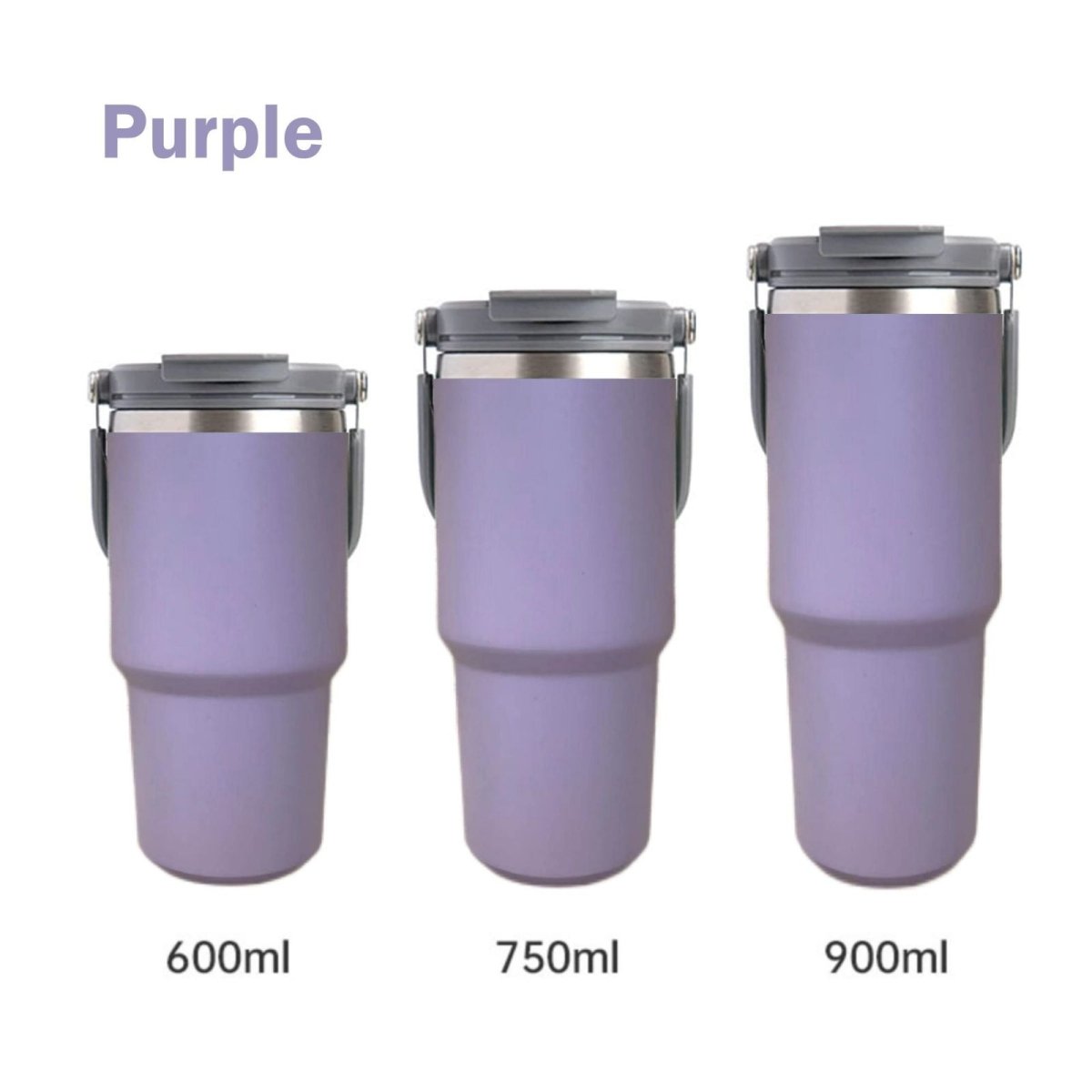 750ML Purple Stainless Steel Travel Mug with Leak - proof 2 - in - 1 Straw and Sip Lid, Vacuum Insulated Coffee Mug for Car, Office, Perfect Gifts, Keeps Liquids Hot or Cold