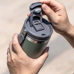 900ML Black Stainless Steel Travel Mug with Leak - proof 2 - in - 1 Straw and Sip Lid, Vacuum Insulated Coffee Mug for Car, Office, Perfect Gifts, Keeps Liquids Hot or Cold