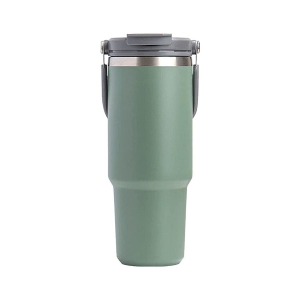 900ML Green Stainless Steel Travel Mug with Leak - proof 2 - in - 1 Straw and Sip Lid, Vacuum Insulated Coffee Mug for Car, Office, Perfect Gifts, Keeps Liquids Hot or Cold