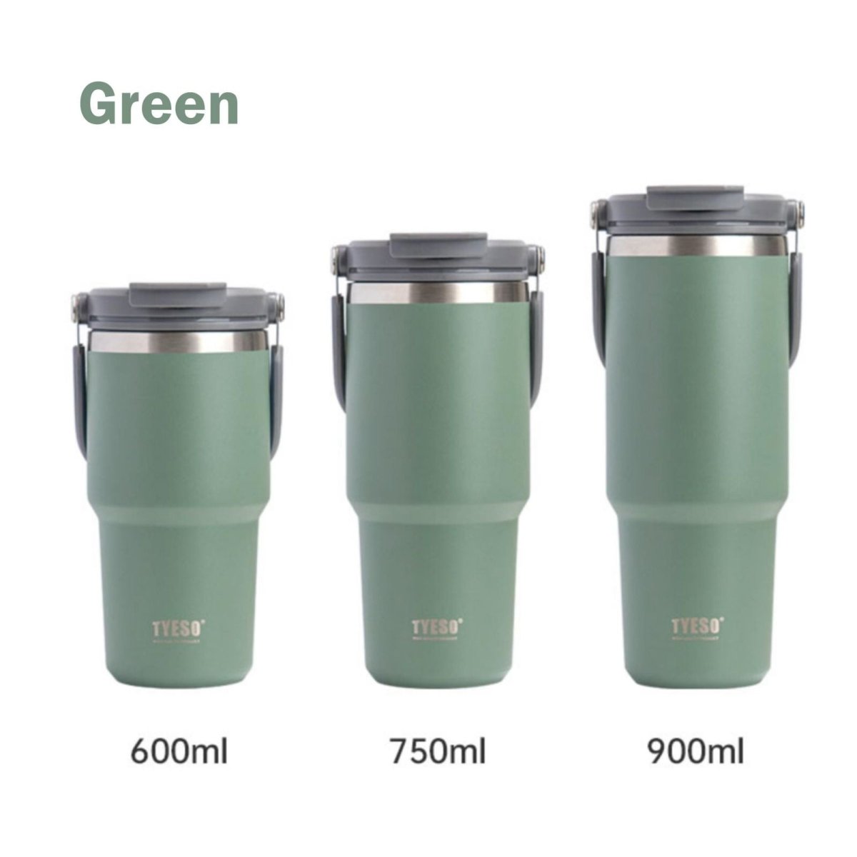 900ML Green Stainless Steel Travel Mug with Leak - proof 2 - in - 1 Straw and Sip Lid, Vacuum Insulated Coffee Mug for Car, Office, Perfect Gifts, Keeps Liquids Hot or Cold
