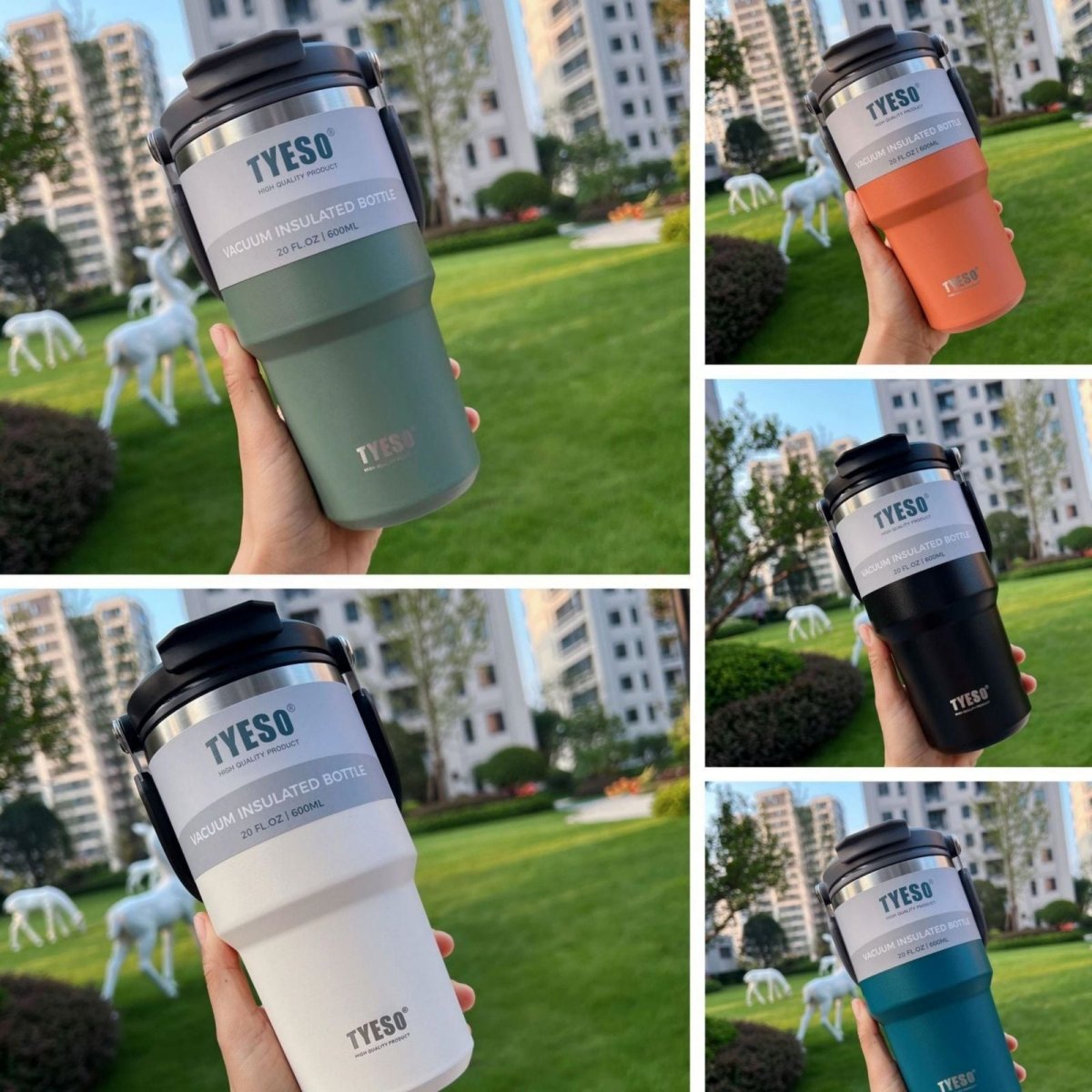 900ML Green Stainless Steel Travel Mug with Leak - proof 2 - in - 1 Straw and Sip Lid, Vacuum Insulated Coffee Mug for Car, Office, Perfect Gifts, Keeps Liquids Hot or Cold
