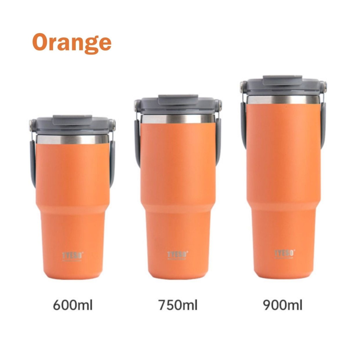 900ML Orange Stainless Steel Travel Mug with Leak - proof 2 - in - 1 Straw and Sip Lid, Vacuum Insulated Coffee Mug for Car, Office, Perfect Gifts, Keeps Liquids Hot or Cold