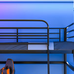 Gaming Loft Bed with Desk, Steel Metal Frame, Space Saving Design, for Single Mattress, Matte Dark Grey - 9348948127870 Toy Chest Australia 6
