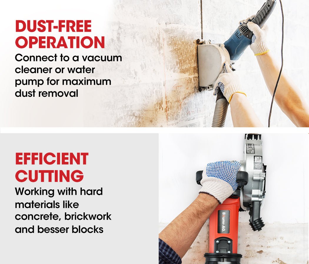 BAUMR - AG Wall Chaser and Vacuum Combo Concrete Chasing Machine Dust Collector