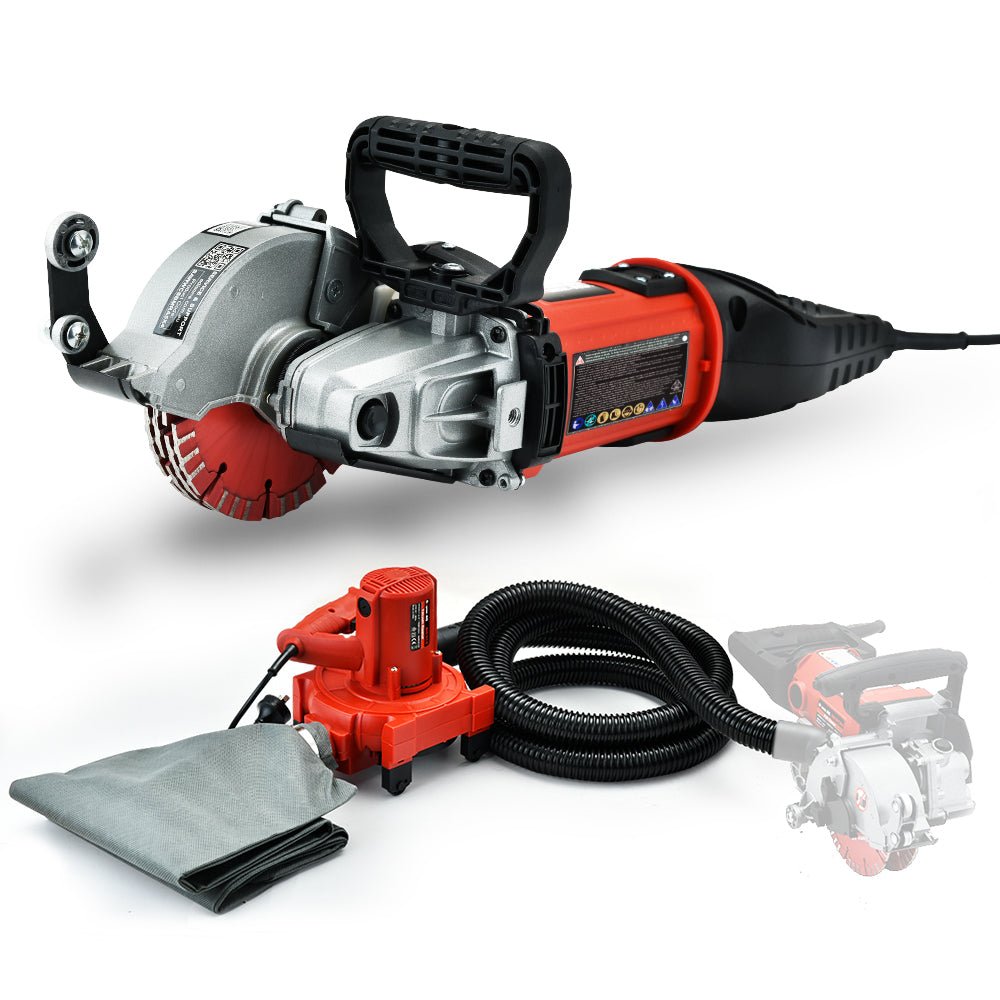 BAUMR - AG Wall Chaser and Vacuum Combo Concrete Dust Collector Chasing Machine
