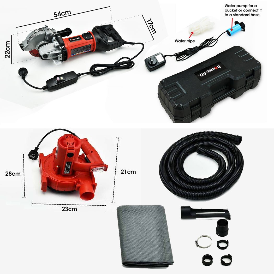 BAUMR - AG Wall Chaser and Vacuum Combo Concrete Dust Collector Chasing Machine