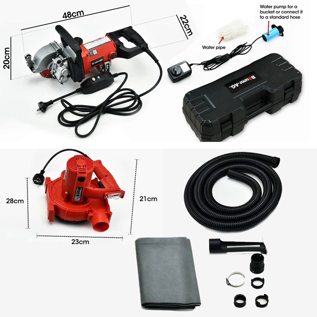 BAUMR - AG Wall Chaser and Vacuum Combo Dust Collector Concrete Chasing Machine