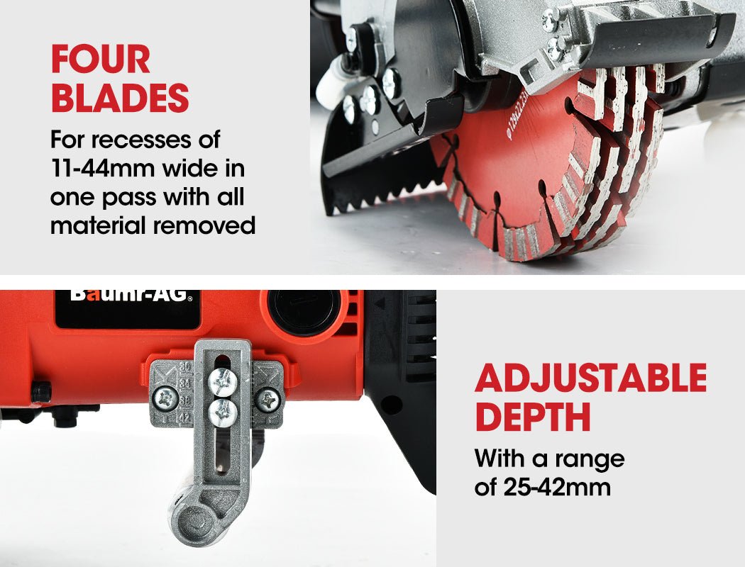 BAUMR - AG Wall Chaser and Vacuum Combo Dust Collector Concrete Chasing Machine