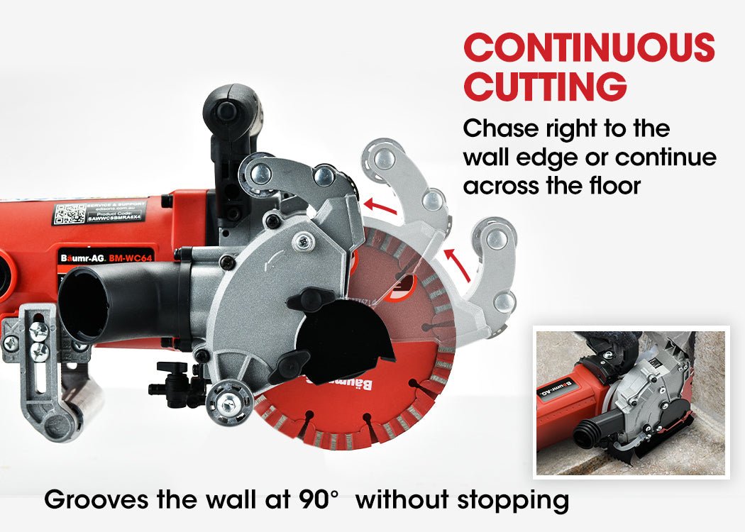 BAUMR - AG Wall Chaser and Vacuum Combo Dust Collector Concrete Chasing Machine