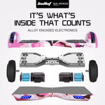 BULLET SX - 2000 Hoverboard Scooter, 500W Brushless, Superior Self Balancing System, UL Certified, LED Lights, Pink Camo