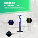 Blue Pogo Stick Kids - Childrens Jumping Jackhammer Exercise Hopper Toy
