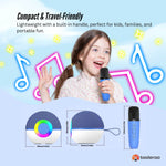 Mini Karaoke Machine and 2x Wireless Microphones Portable Bluetooth Speaker Blue - 9352827082747 Toy Chest Australia 4