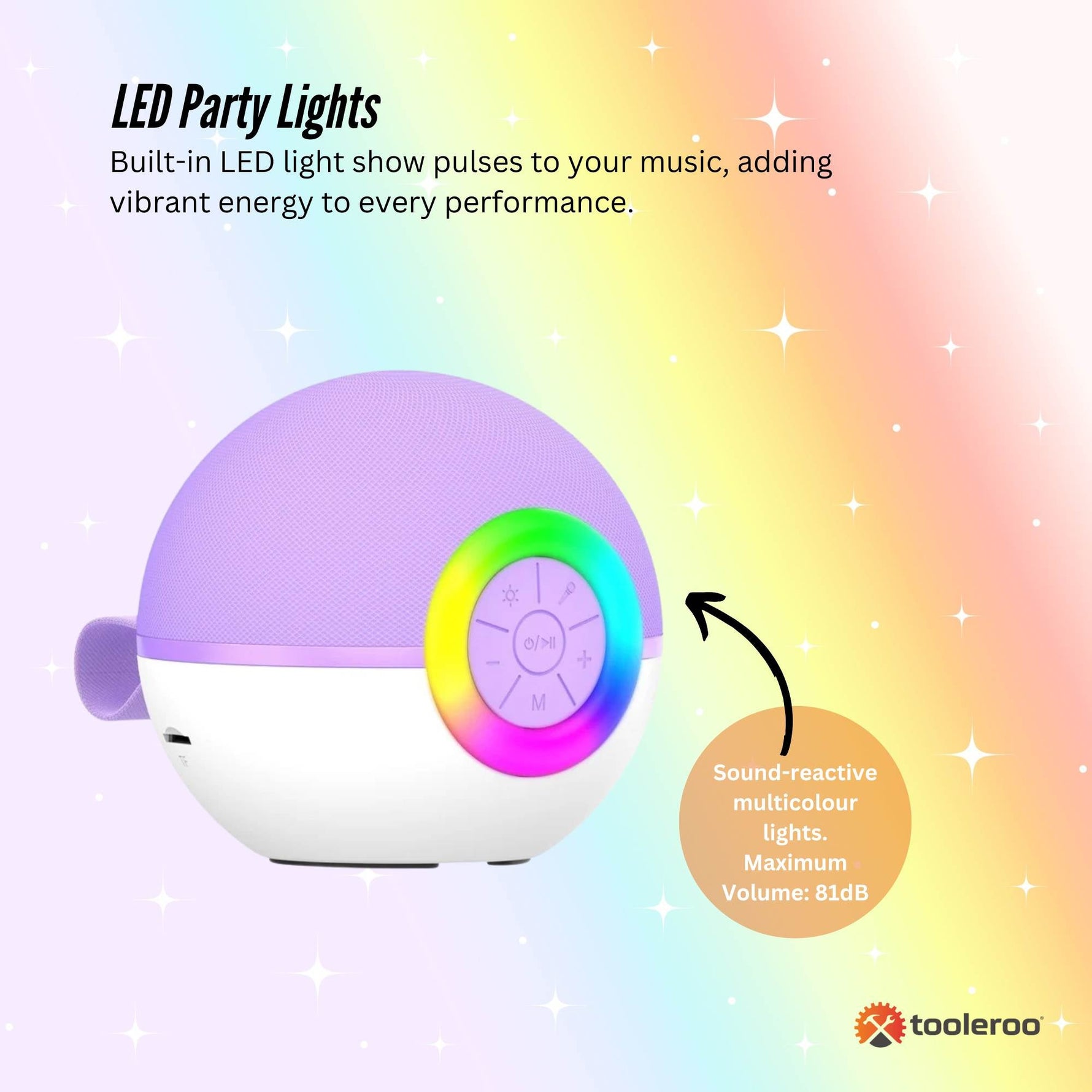 Mini Karaoke Machine - 2x Wireless Microphones Portable Bluetooth Speaker Purple - 9352827082761 Toy Chest Australia 6