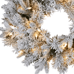 Christabelle 61cm Snowy Atica Pre - Lit Warm White LED Snowy Finish Christmas Wreath
