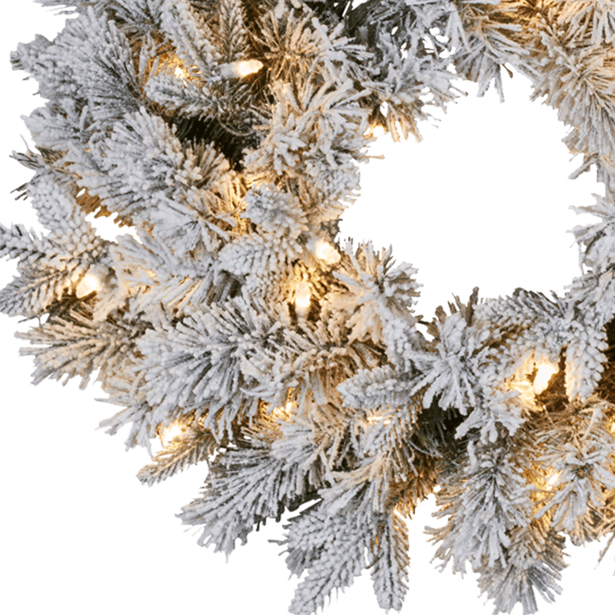 Christabelle 61cm Snowy Atica Pre - Lit Warm White LED Snowy Finish Christmas Wreath